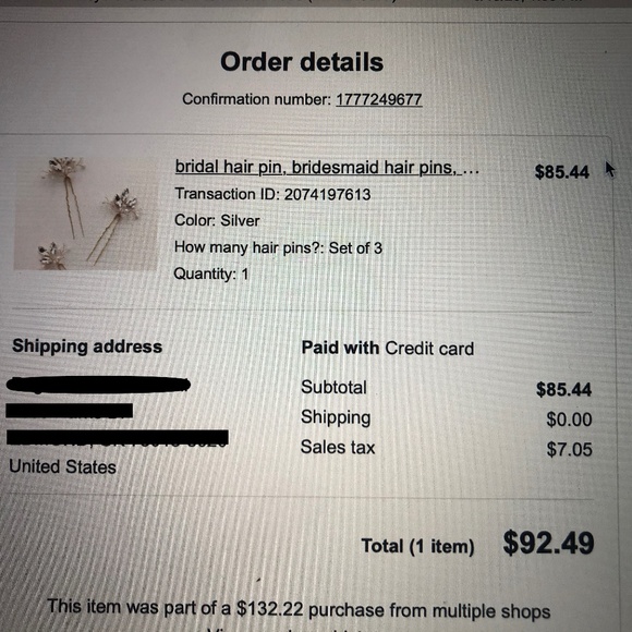 TOKKIHandmade  Pearl, Bead & Crystal Bridal Hair Pins- Silver - Set of 3 - Picture 6 of 6